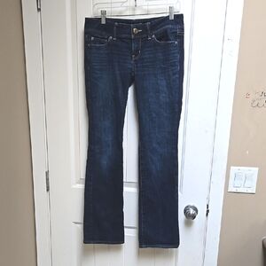 American Eagle Dark Blue Wash Boot Cut Jeans with Classic Flare Size 4